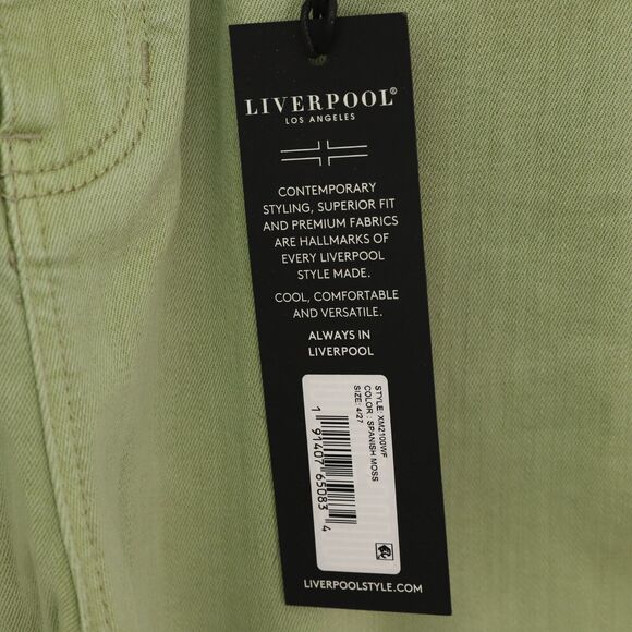 LIVERPOOL High Rise Skinny Jeans 4/27 Spanish Moss Green Stretch NWT B29 - Picture 4 of 5